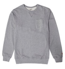 CREW PULLOVER FLEECE / WASHED GREY HEATHER